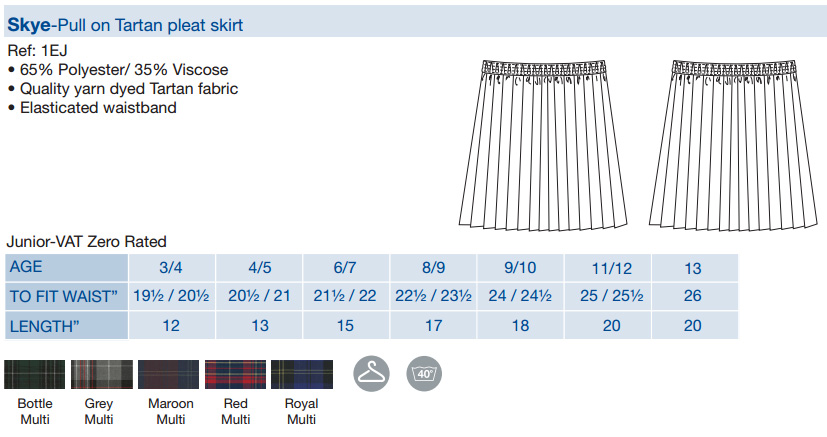 KCA Pull On Tartan Skirt (Grey/Multi)