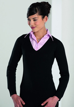 LADIES V-NECK KNITTED PULLOVER