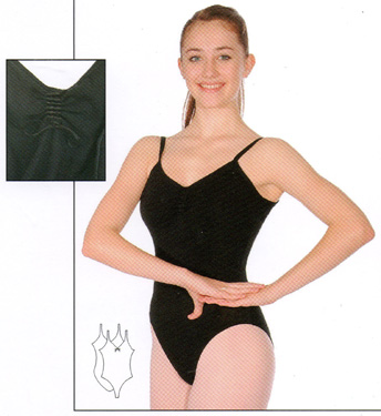 LEOTARD WITH ADJUSTABLE RUCHED FRONT