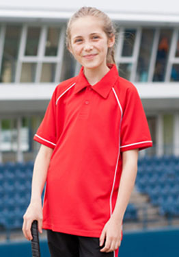 KIDS PERFORMANCE PIPED POLO