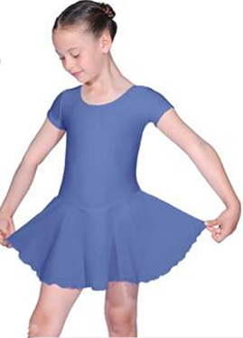 SHORT STEEVED LEOTARD WITH ATTACHED SKIRT