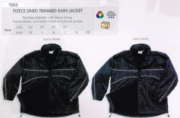 Fleece Lined Trimmed Rain Jacket 