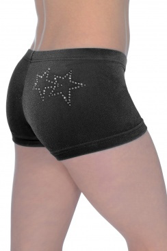 DIVA SMOOTH VELOUR HIPSTER SHORTS WITH TWIN CRYSTAL STARS