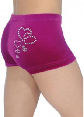 VALENTINE SMOOTH VELOUR HIPSTER SHORTS WITH HEART MOTIF